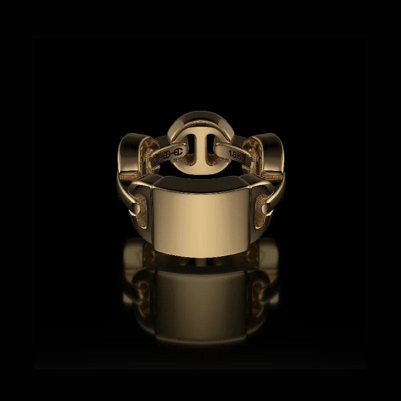 custom-designed wedding rings for men -BRUTE CLASSIC TRI-LINK MONOGRAM