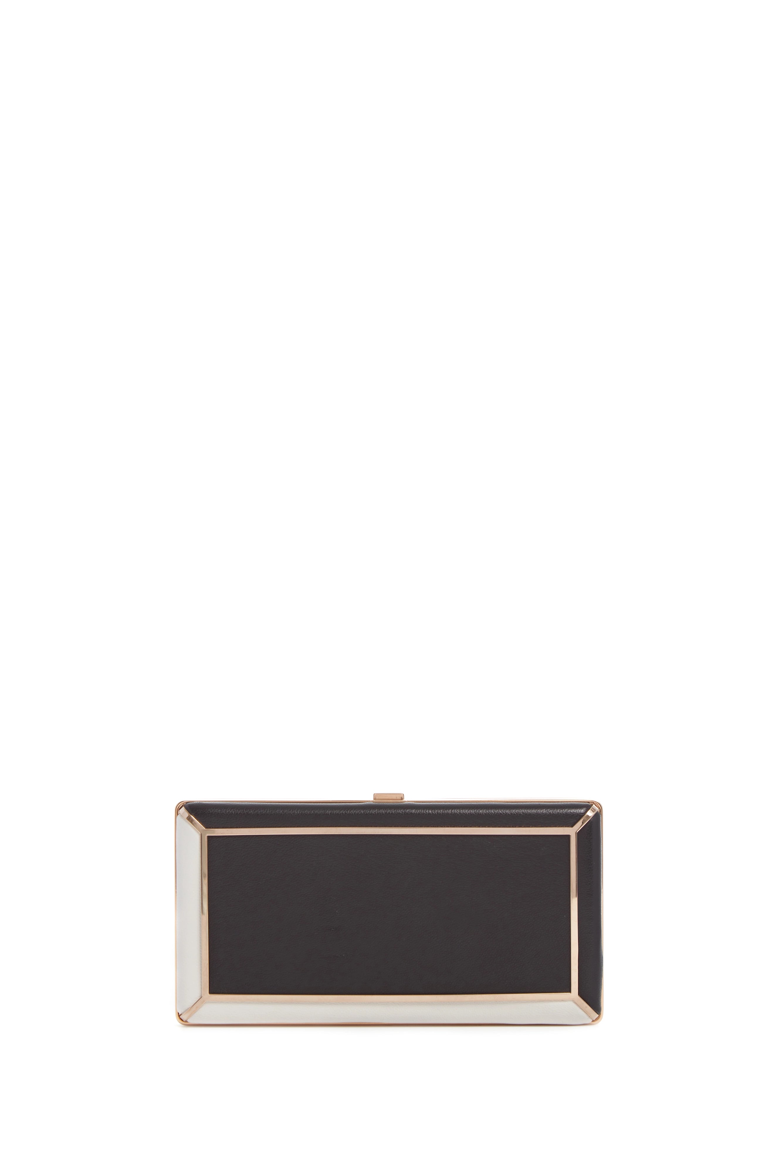 gold rings with gemstones -Callas Clutch in Black & Ivory Nappa Leather