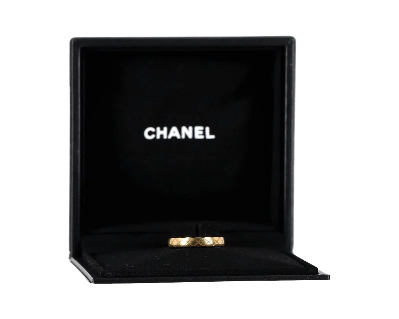 luxury wedding bands -Chanel Mini Coco Crush Ring in 18k Gold Metal