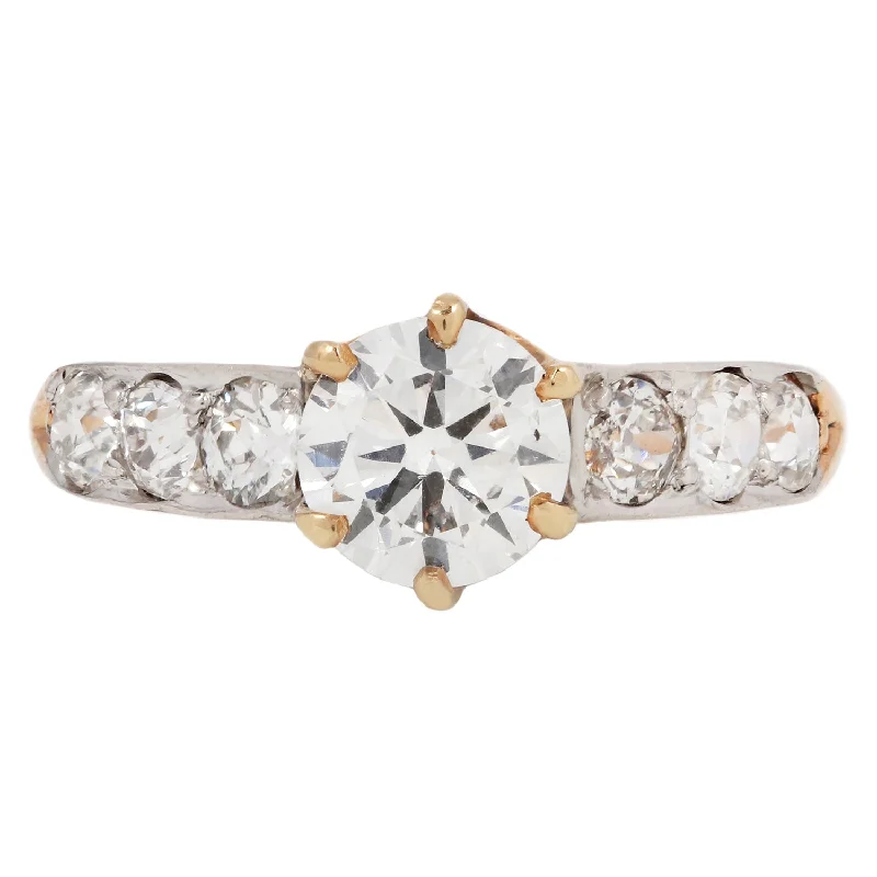 wedding bands with diamonds for women -Cora Diamond Edwardian Ring