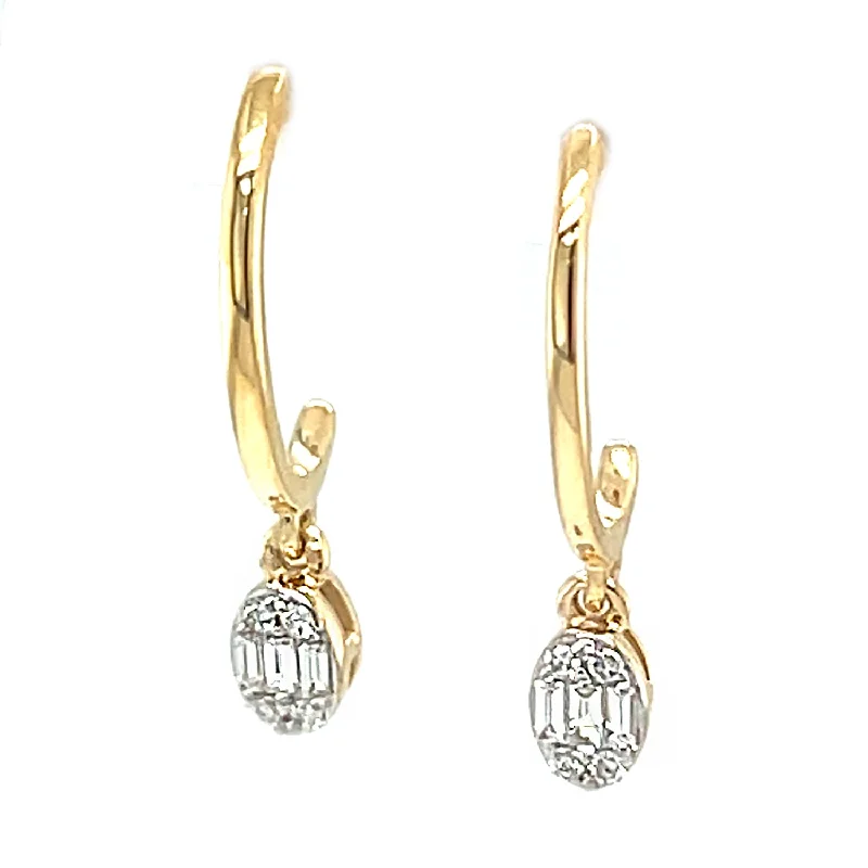 elegant silver earrings with pearls -Diamond Dangle Earrings