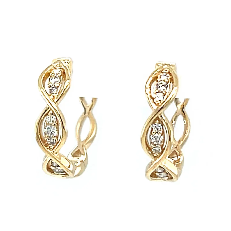 silver earrings for special occasions -Diamond Hoop Earrings