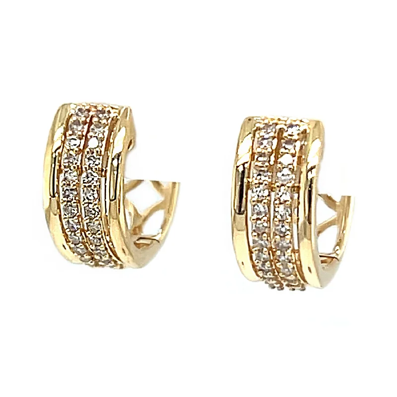 large gold earrings with diamonds -Diamond Hoop Earrings