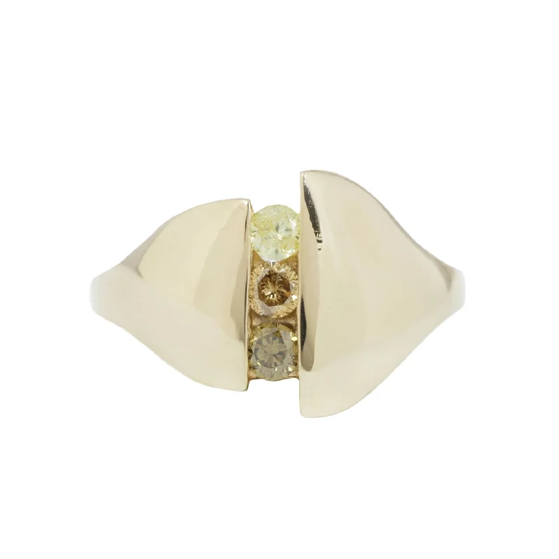 gemstone rings with diamonds -DIANE RING / 14K GOLD / OMBRE DIAMOND