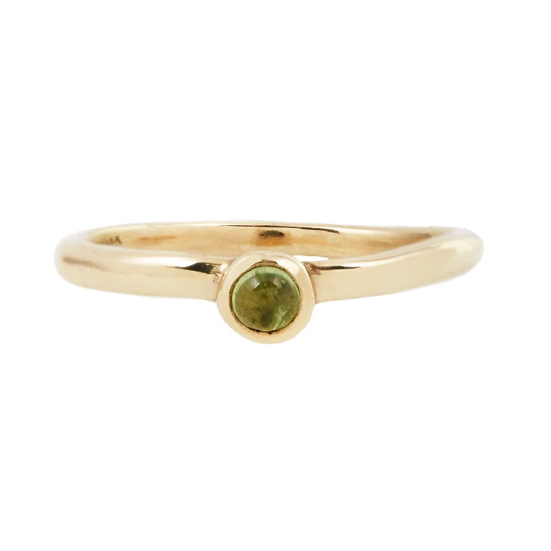 men's rings with diamonds -DROPLET RING / GOLD / PERIDOT