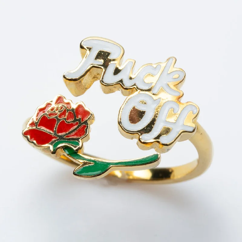 classic gold wedding rings -F*ck Off Ring