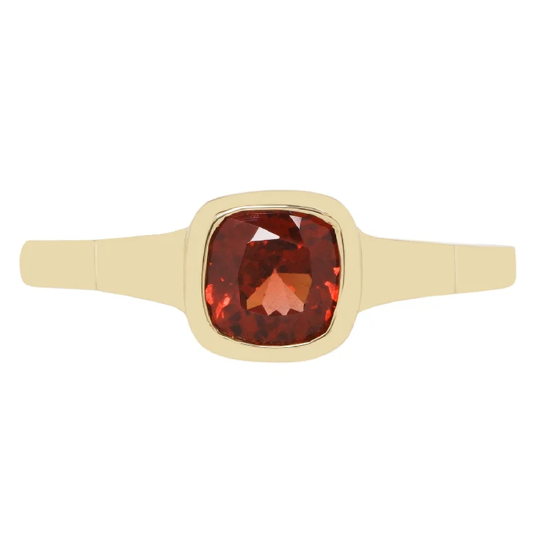 vintage platinum wedding rings -Garnet Cushion Ring