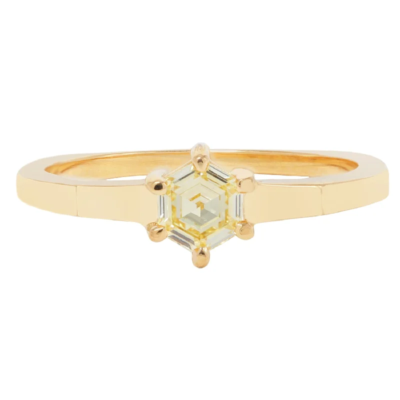 gold engagement rings for men -Golden Star Diamond Ring