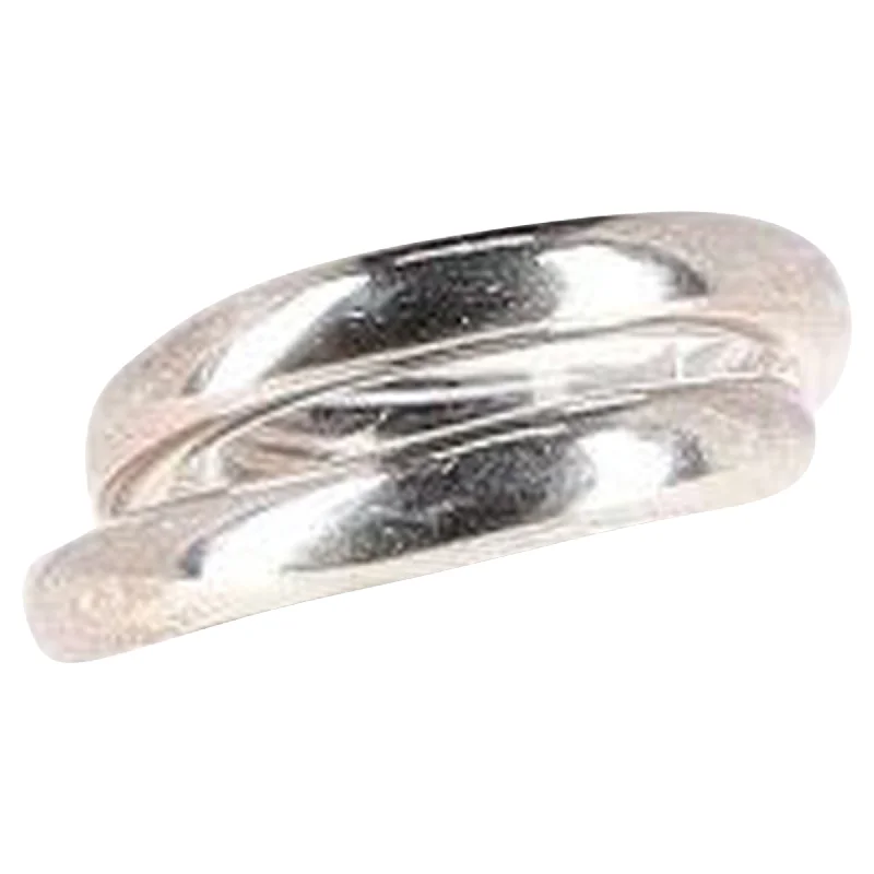 stylish wedding rings for women -Hermès Vertige Ring in SIlver Metal