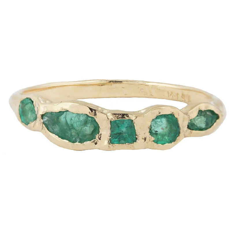 luxury engagement rings for men with diamonds -Journey Treasure Emerald Ring