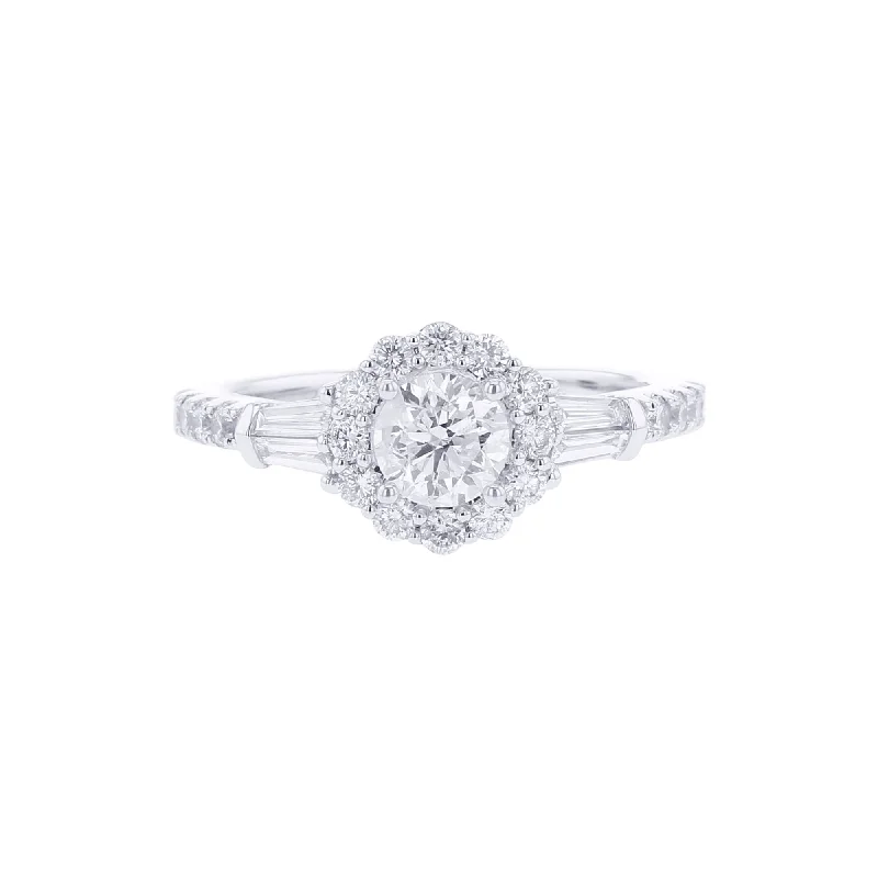 vintage engagement rings with diamonds for men -Kinsley Round Halo Ready for Love Diamond Engagement Ring