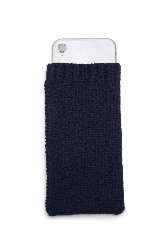 wedding rings with rubies -Knit Phone Cover in Navy Cashmere