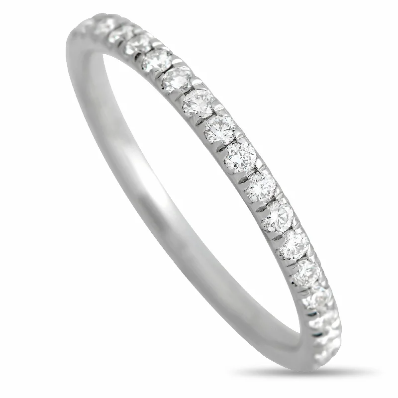 unique gemstone engagement rings for women -LB Exclusive 14K White Gold 0.65ct Diamond Eternity Band Ring