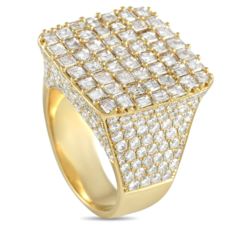 fashion engagement rings for men with diamonds -LB Exclusive 14K Yellow Gold 10.49 ct Diamond Ring