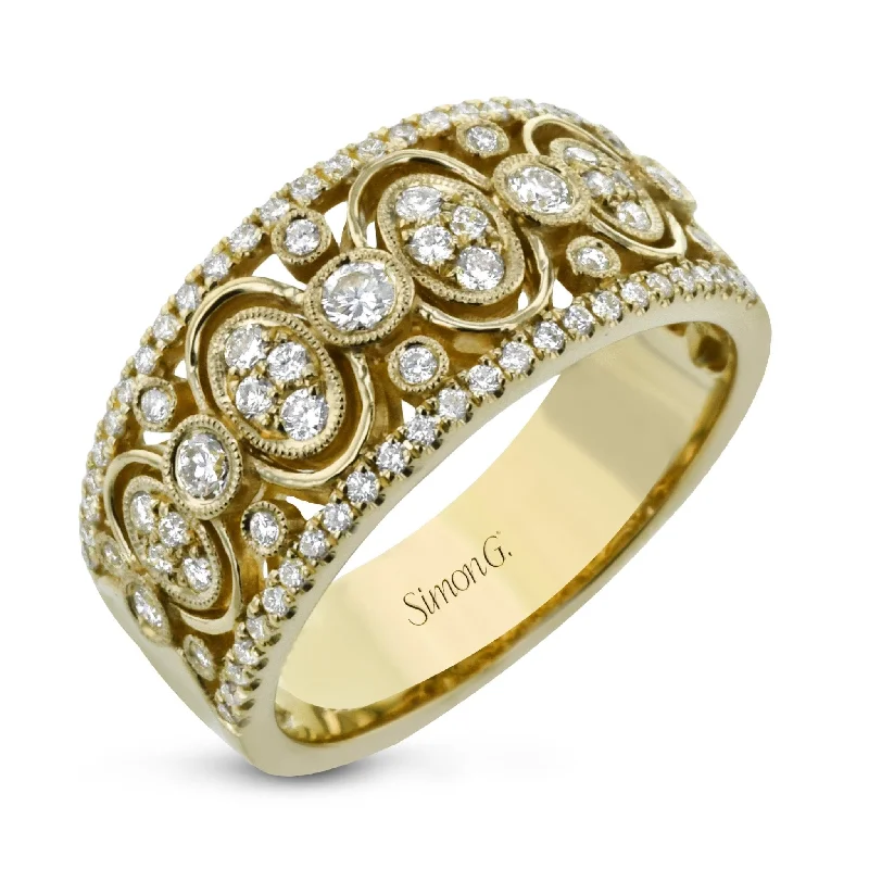 luxury wedding bands for women with diamonds -Harmonie Fashion Ring In 18k Gold With Diamonds