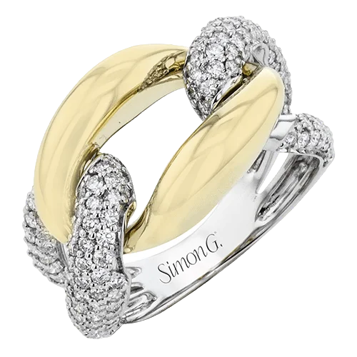 stylish wedding rings with diamonds -Fashion Ring in 18k Gold With Diamonds