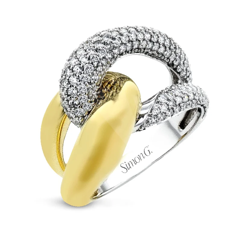 simple rings with diamonds for women -Fashion Ring In 18k Gold With Diamonds