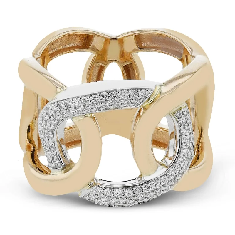 fashion rings for men with gemstones -Fashion Ring In 18k Gold With Diamonds