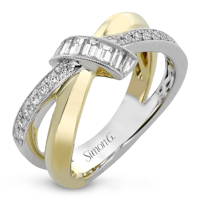 simple wedding bands with diamonds -Fashion Ring In 18k Gold With Diamonds