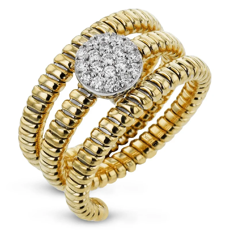 elegant silver engagement rings -Fashion Ring In 18k Gold With Diamonds