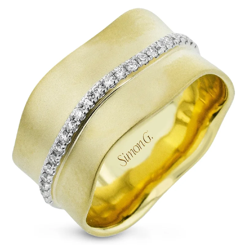 wedding bands with diamonds for women -Fashion Ring In 18k Gold With Diamonds