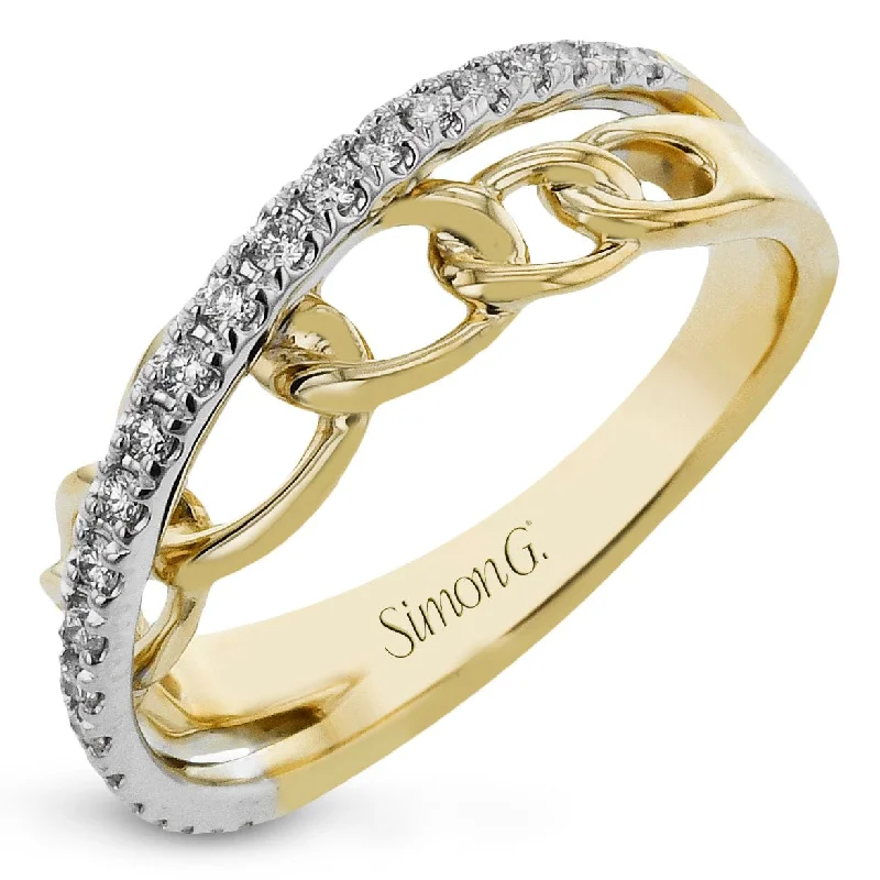 matching wedding rings for women -Fashion Ring In 18k Gold With Diamonds