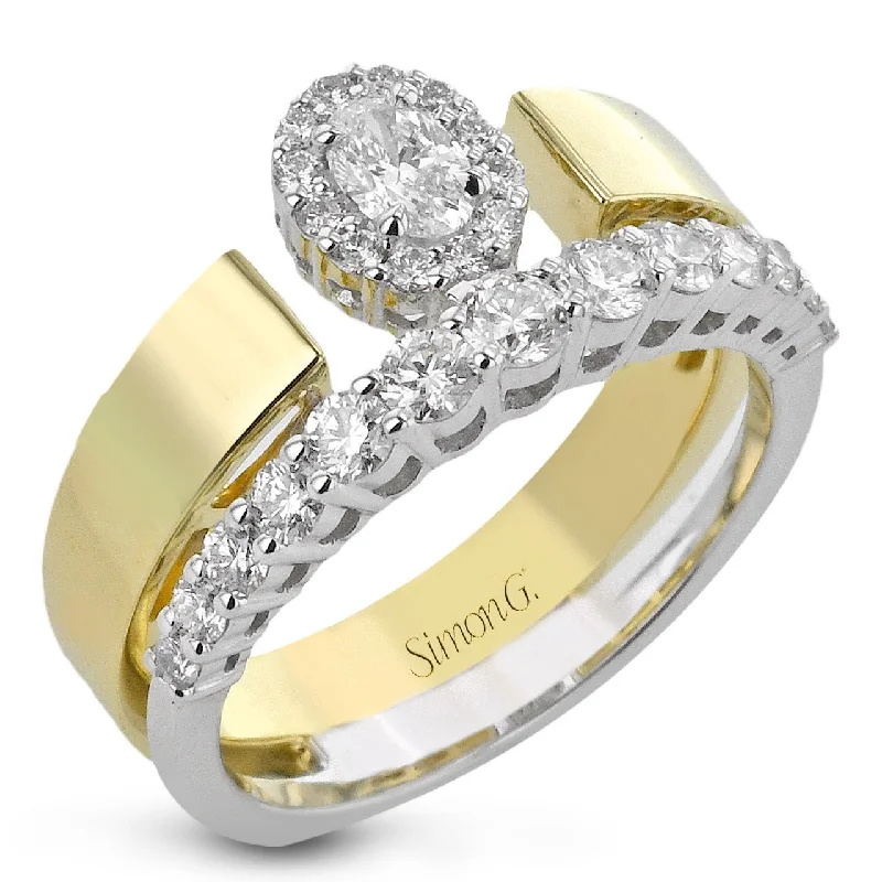 women's vintage wedding rings with diamonds -Halo Fashion Ring In 18k Gold With Diamonds