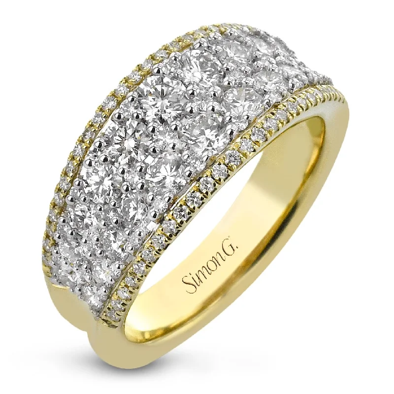 vintage wedding rings for men -Fashion Ring In 18k Gold With Diamonds