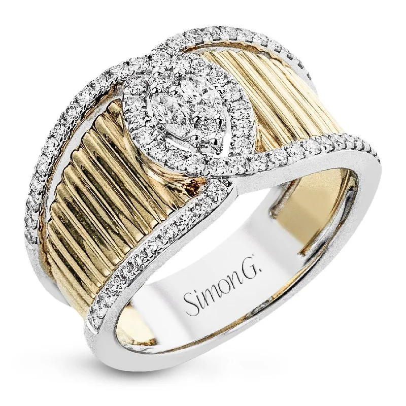 men's wedding rings with gold -Fashion Ring in 18k Gold with Diamonds