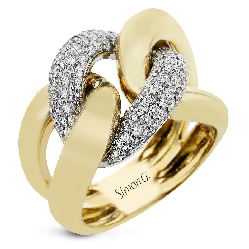 custom-designed wedding rings for men -Fashion Ring In 18k Gold With Diamonds