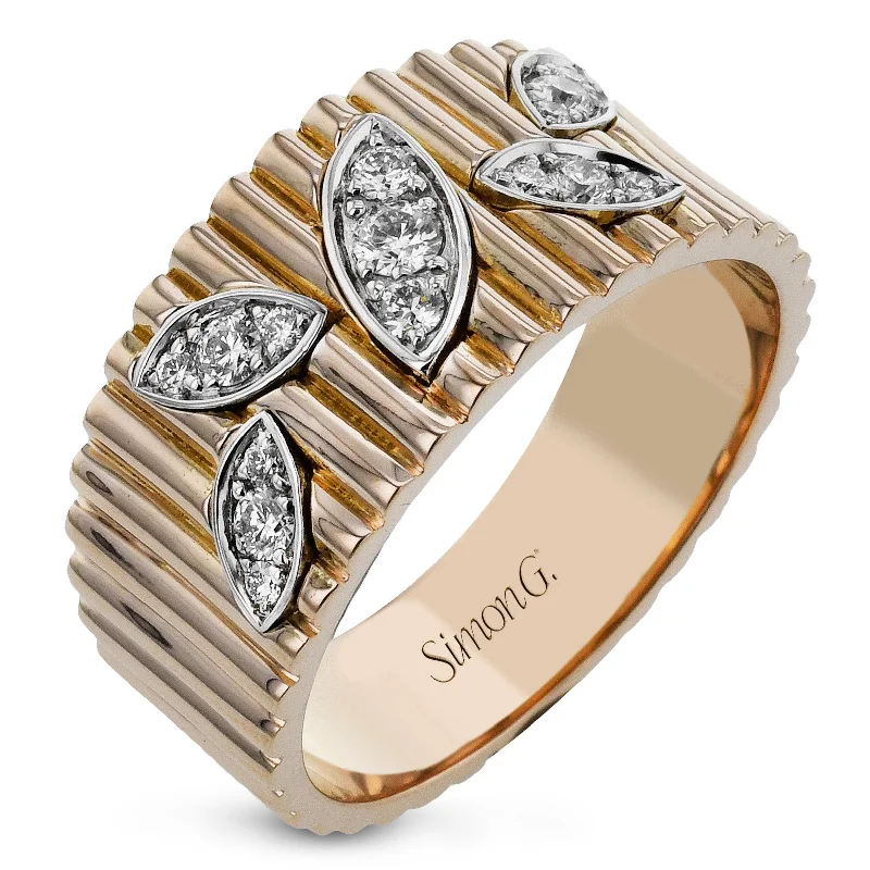 unique gold engagement rings -Fashion Ring In 18k Gold With Diamonds