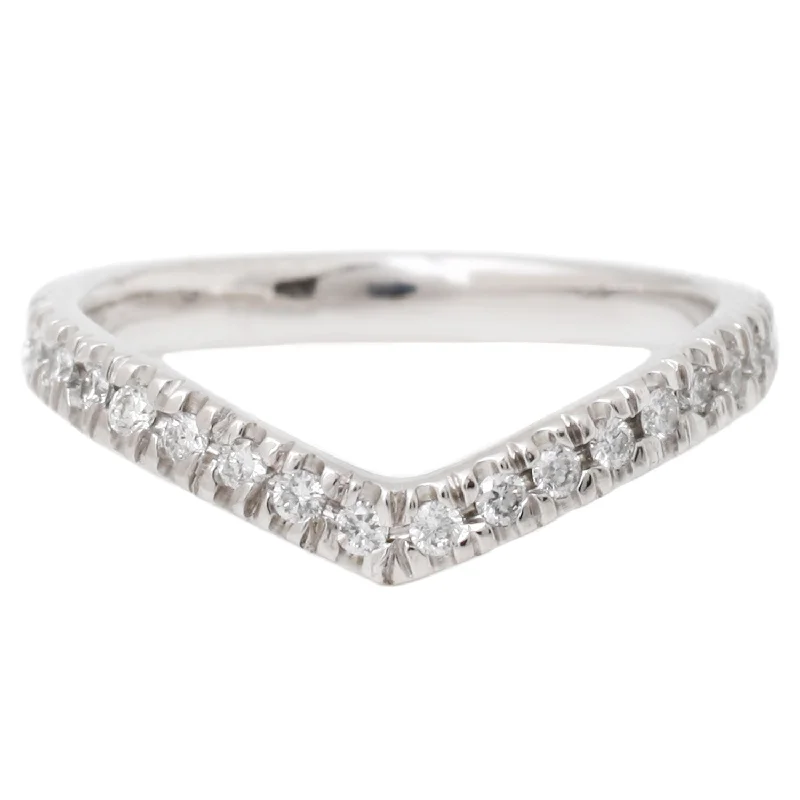 fashion diamond engagement rings for men -Wishbone Half Eternity Band