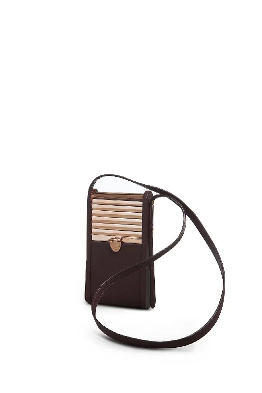 gold wedding bands for women with diamonds -Mabel Crossbody Phone Case in Bordeaux Nappa Leather