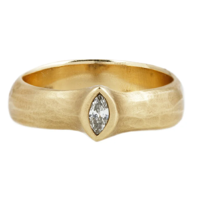 custom gold rings with diamonds -Marquise Diamond Stream Band