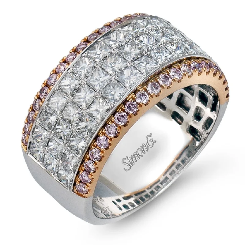 vintage gold engagement rings for men -Simon-Set Anniversary Ring In Platinum With Diamonds