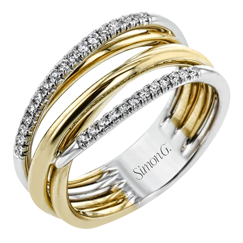 stackable wedding rings for men -Fashion Ring in 18k Gold with Diamonds