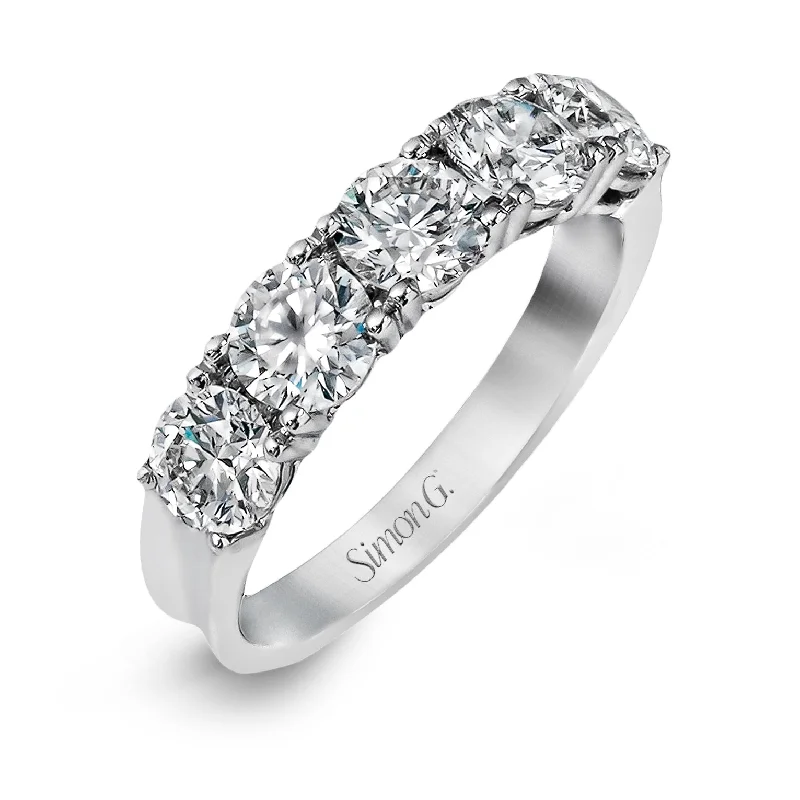 silver wedding rings with diamonds for men -Anniversary Ring In 18k Gold With Diamonds