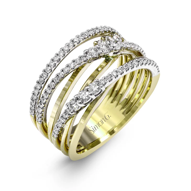 custom wedding bands for women with gemstones -Clio Fashion Ring In 18k Gold With Diamonds