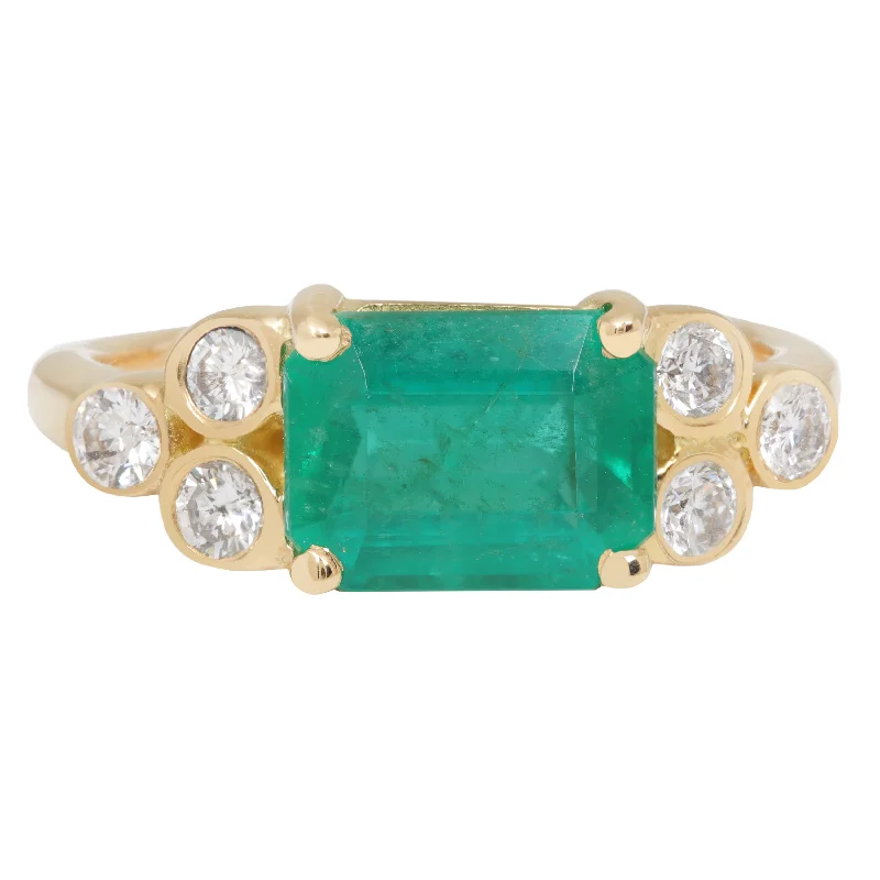 gold wedding bands with rubies -Nova Green Emerald Ring