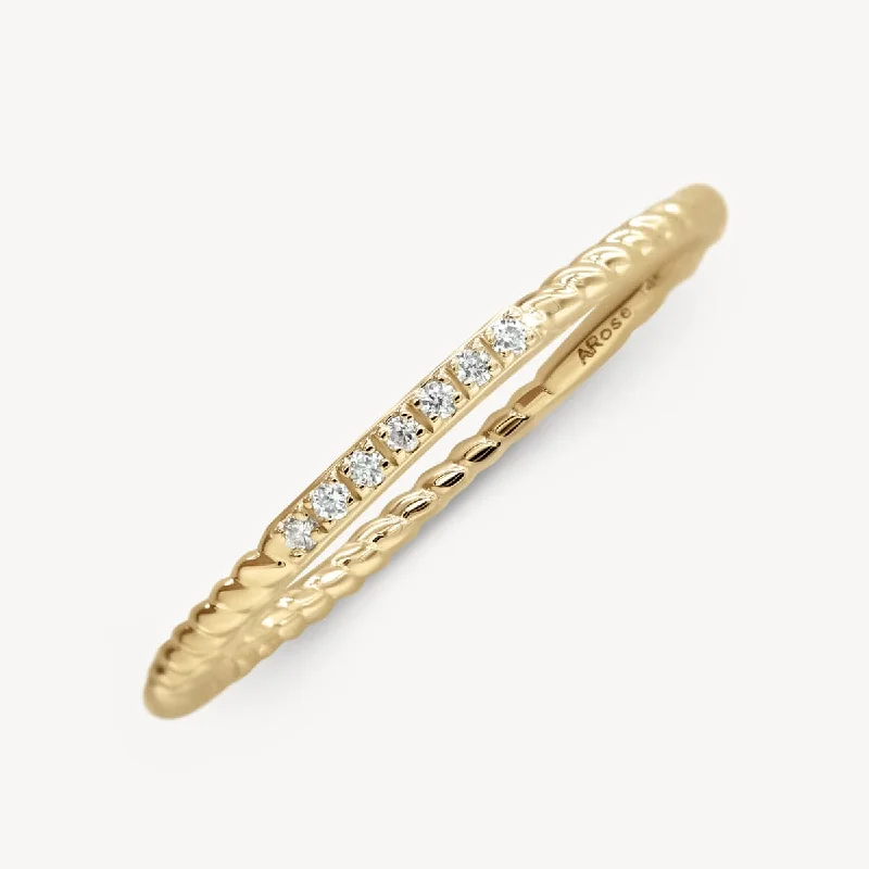 men's wedding bands for special occasions -Pavé Diamond Twist Band