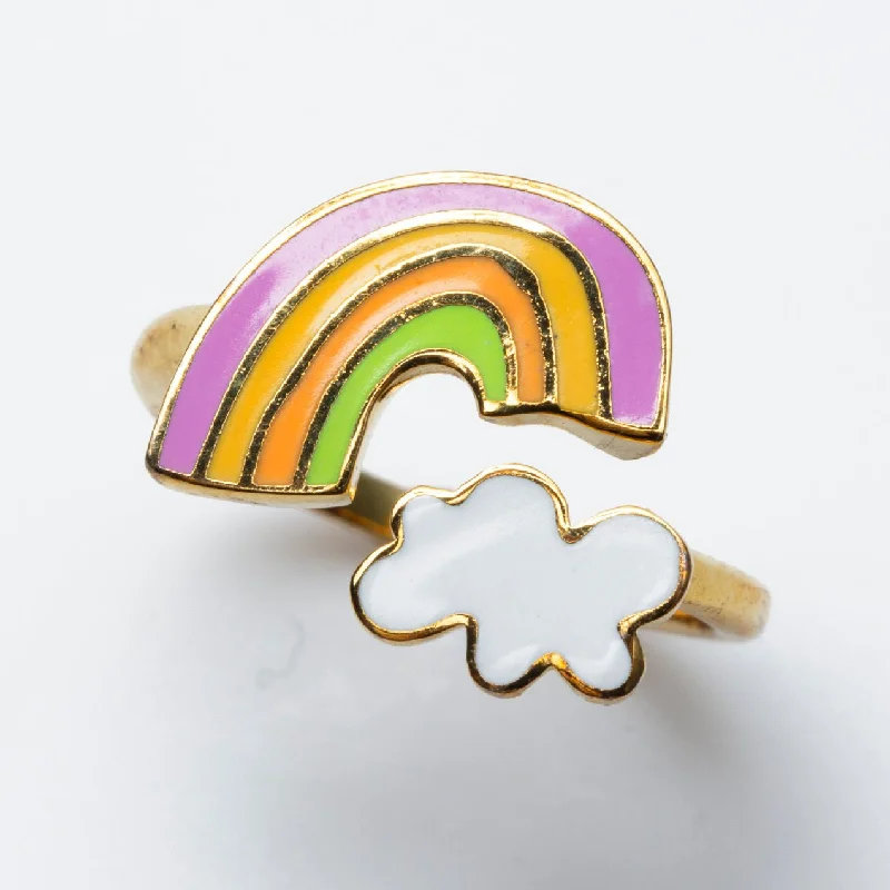 silver diamond rings -Rainbow Cloud Ring