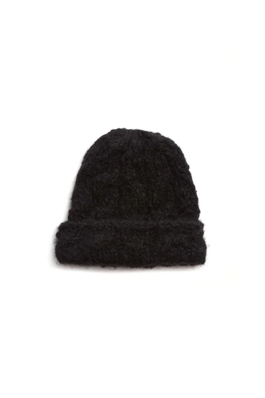 engagement rings for men with diamonds -Silva Knit Hat in Black Welfat Cashmere