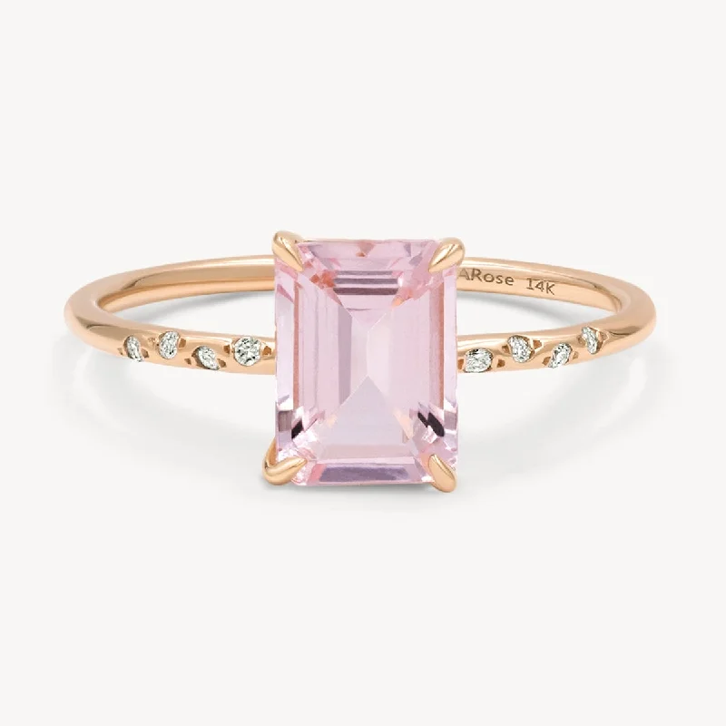 best platinum engagement rings -Large Starry Morganite Ring