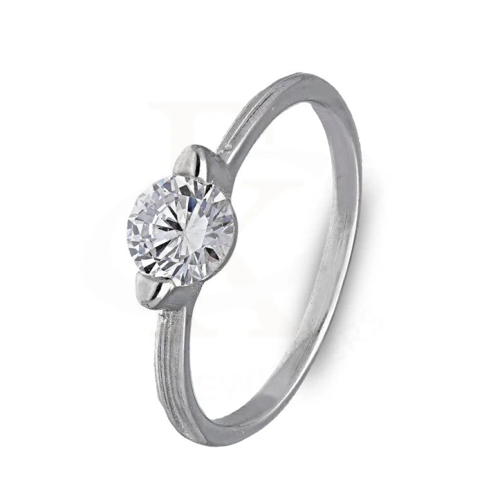 fashion rings with diamonds -Sterling Silver 925 Solitaire Ring - FKJRNSL3498