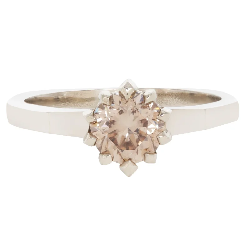 fashion rings for women with gemstones -Champagne Diamond Soirée Ring