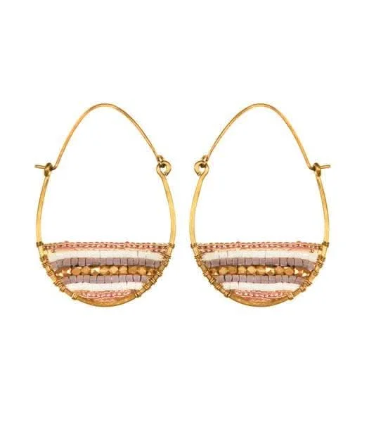 handmade pearl earrings for weddings -Blush Terra Hoops