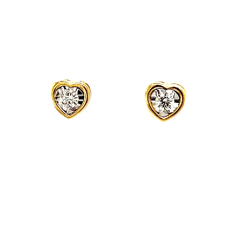 trendy pearl earrings for special events -Diamond Heart Earrings