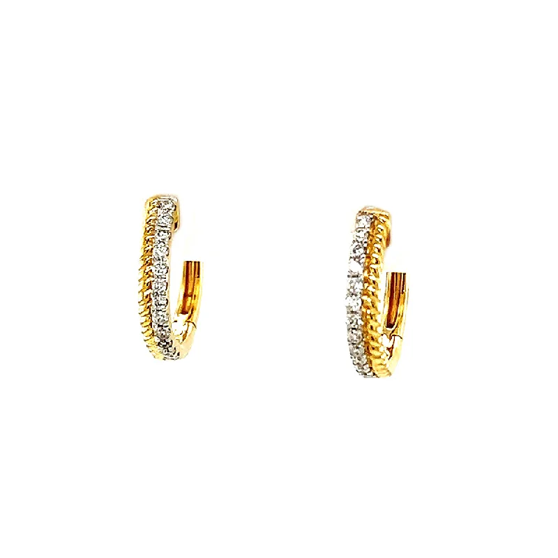 custom gold earrings for bridesmaids -Diamond Hoop Earrings