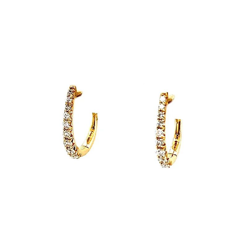 unique drop earrings with diamonds -Diamond Hoop Earrings