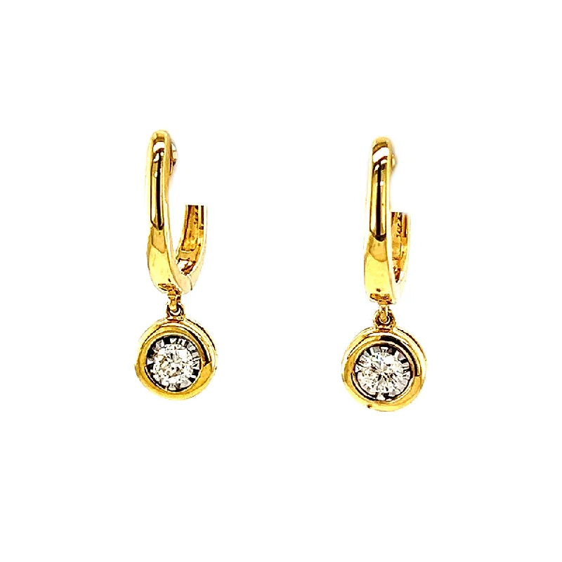 luxury earrings for anniversary gifts -Hoop Earrings with Diamond Dangle